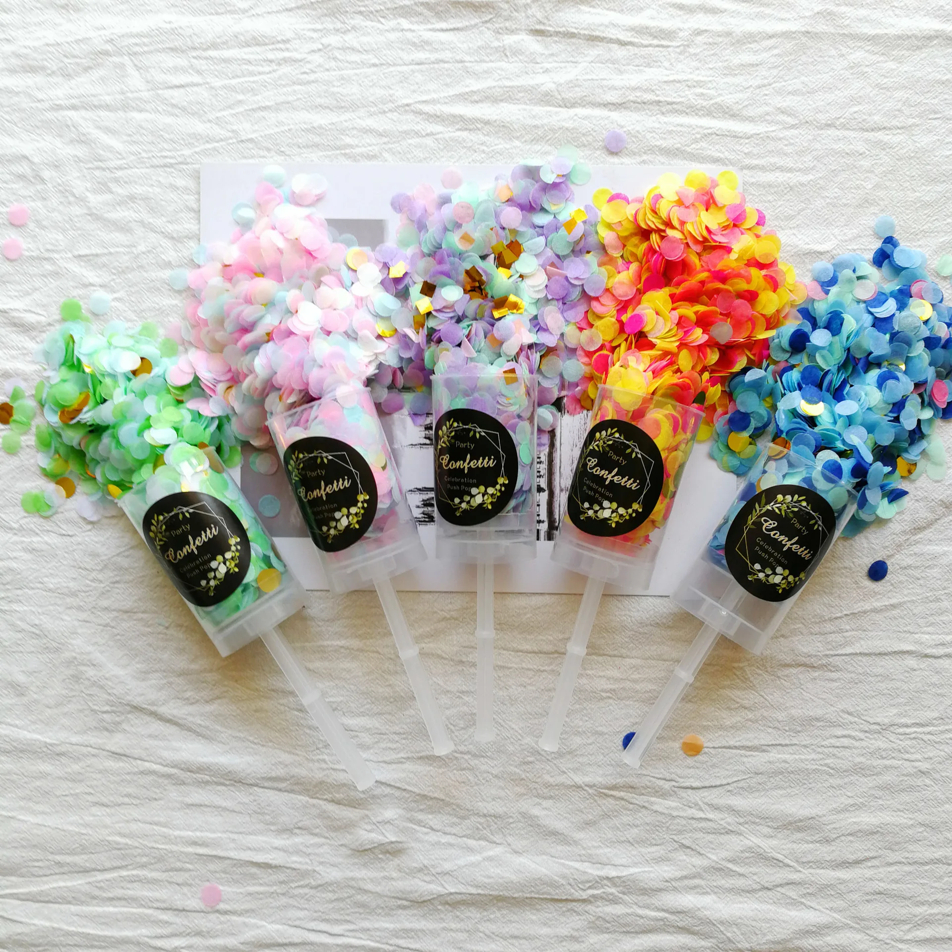 

Wholesale Wedding Sprinkle Flower Confetti Tube Party Small Salute Dried Petals Push Up Pops Confetti Poppers