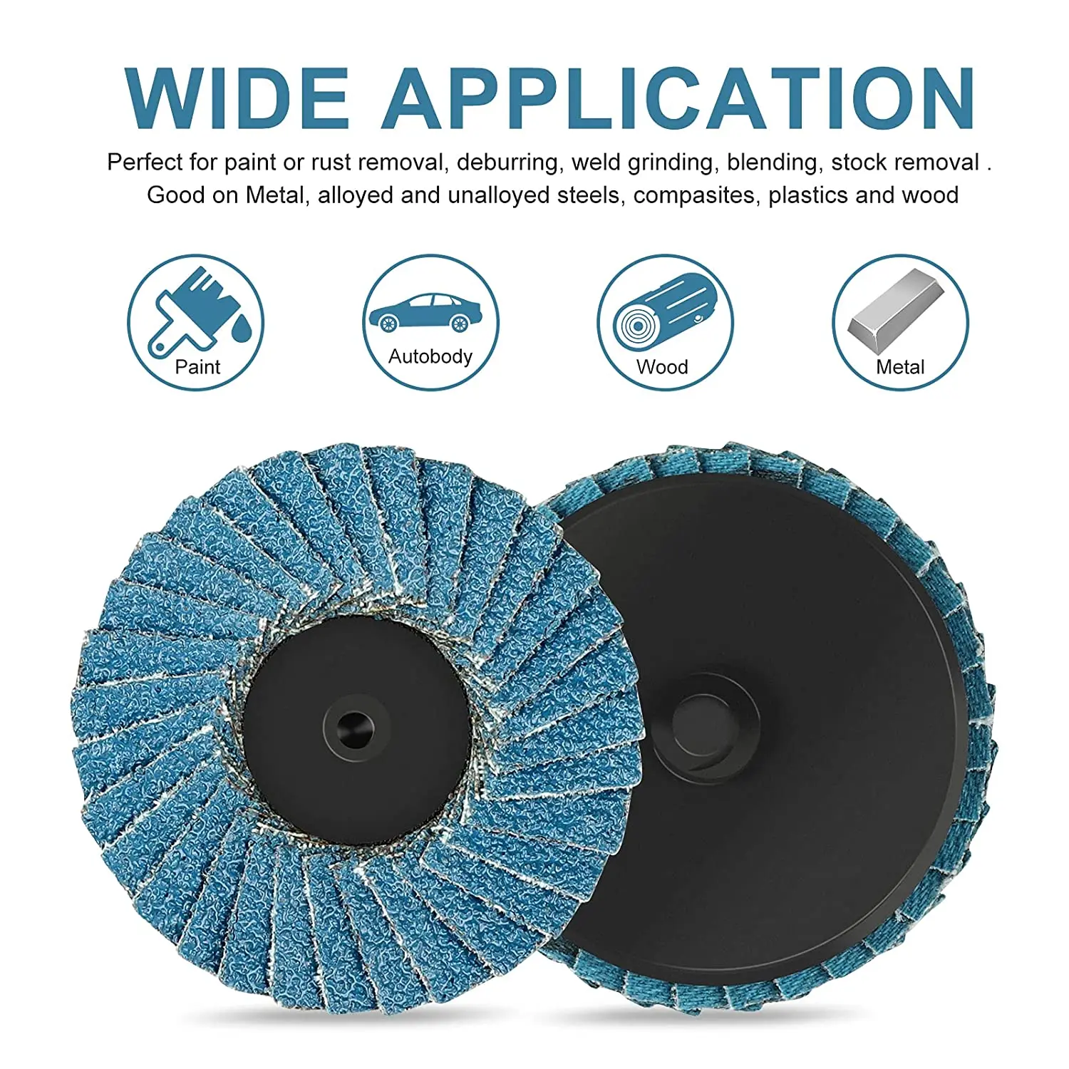 10pcs 2inch 50mm Zirconia Sanding Flap Disc Roll Lock Quick Change Discs 40/60/80/120 Grit Abrasive Tool with 1/4\