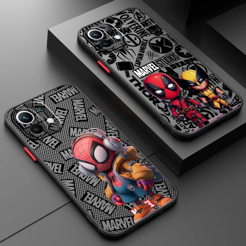 

Spider-Man Deadpool Wolverine Phone Case For Xiaomi 14T 13T 13 12T 12 12S 11T 11 11i 10 10T Ultra Pro Lite Frosted Translucent