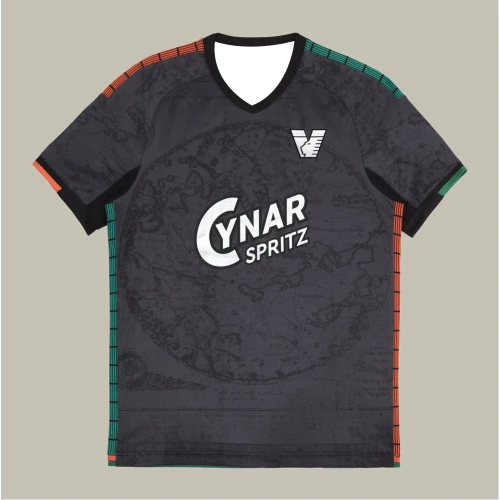 الرجال Venezia FC 25-26 المنزل قميص كرة القدم المتضخم التدريب كرة القدم موحدة بارد تنفس الصيف ملابس رياضية جيرسي المحملة #1