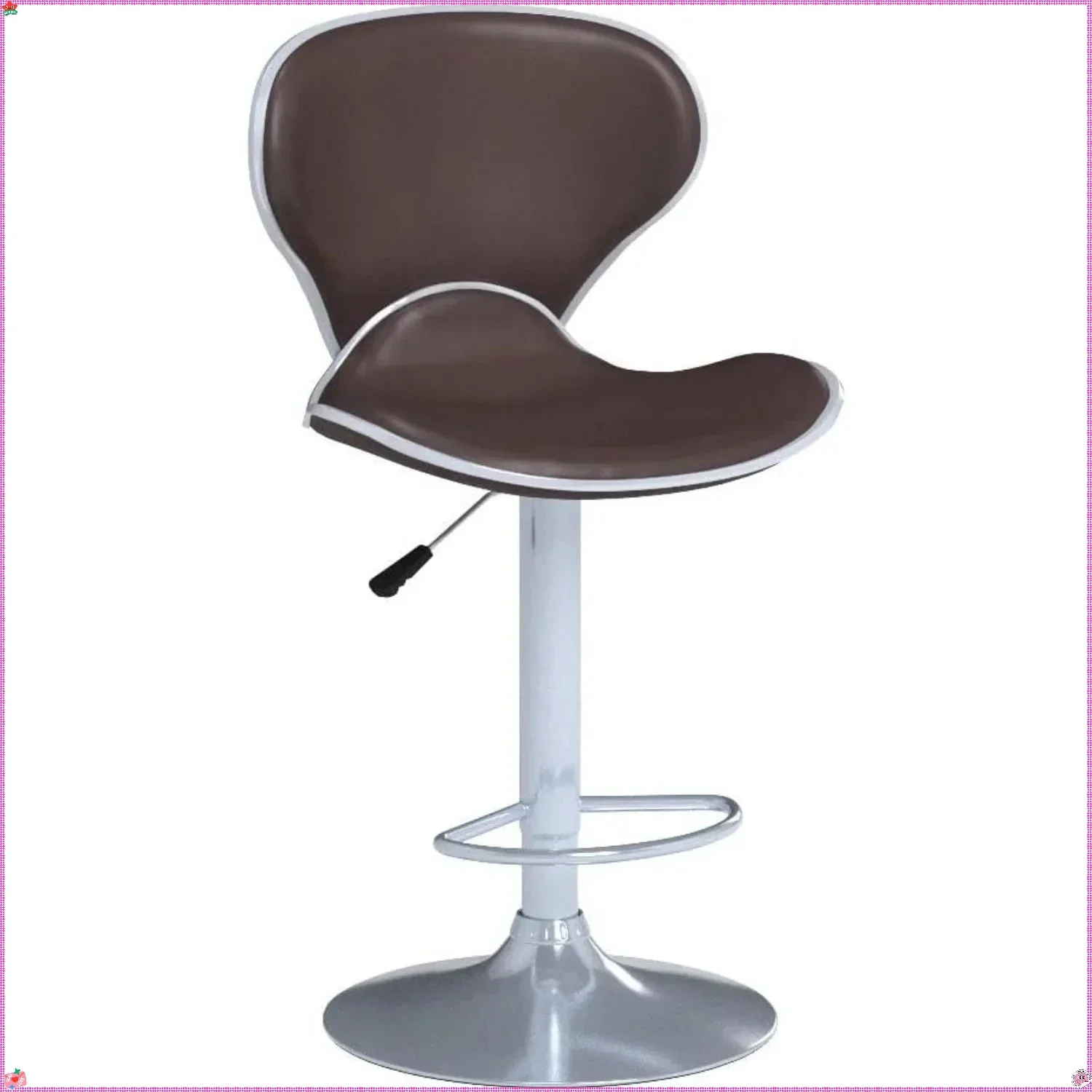 Modern Adjustable PU Leather Swivel Bar Stools Set of 2 for Kitchen Counter, Comfort with Back Support