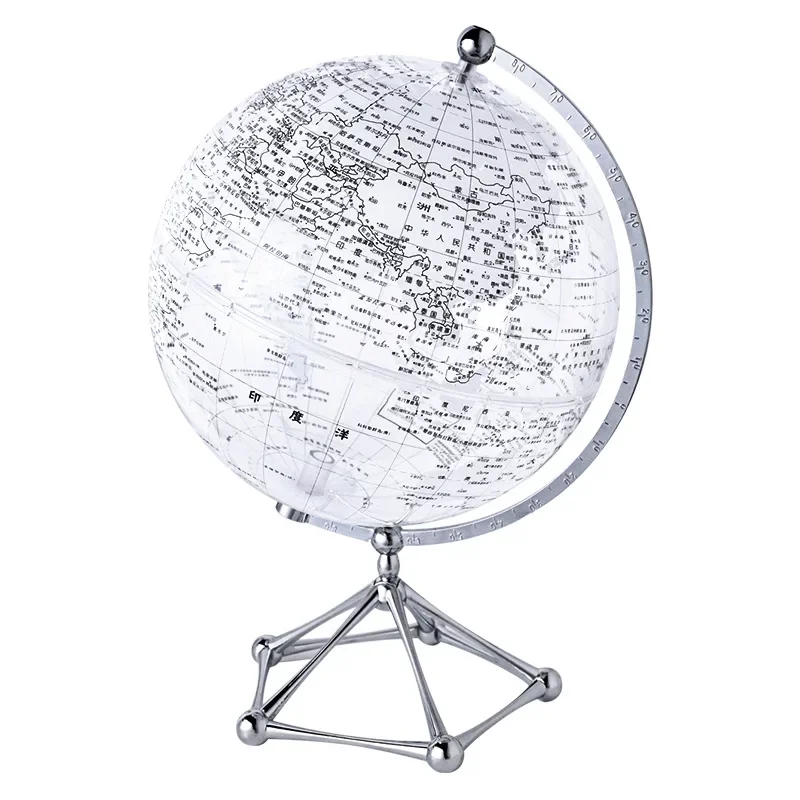 2024 Children\'s Day Gift Golden Ball Earth Transparent High-definition Globe 20cm Large Student Teaching Globe Gift Ornaments