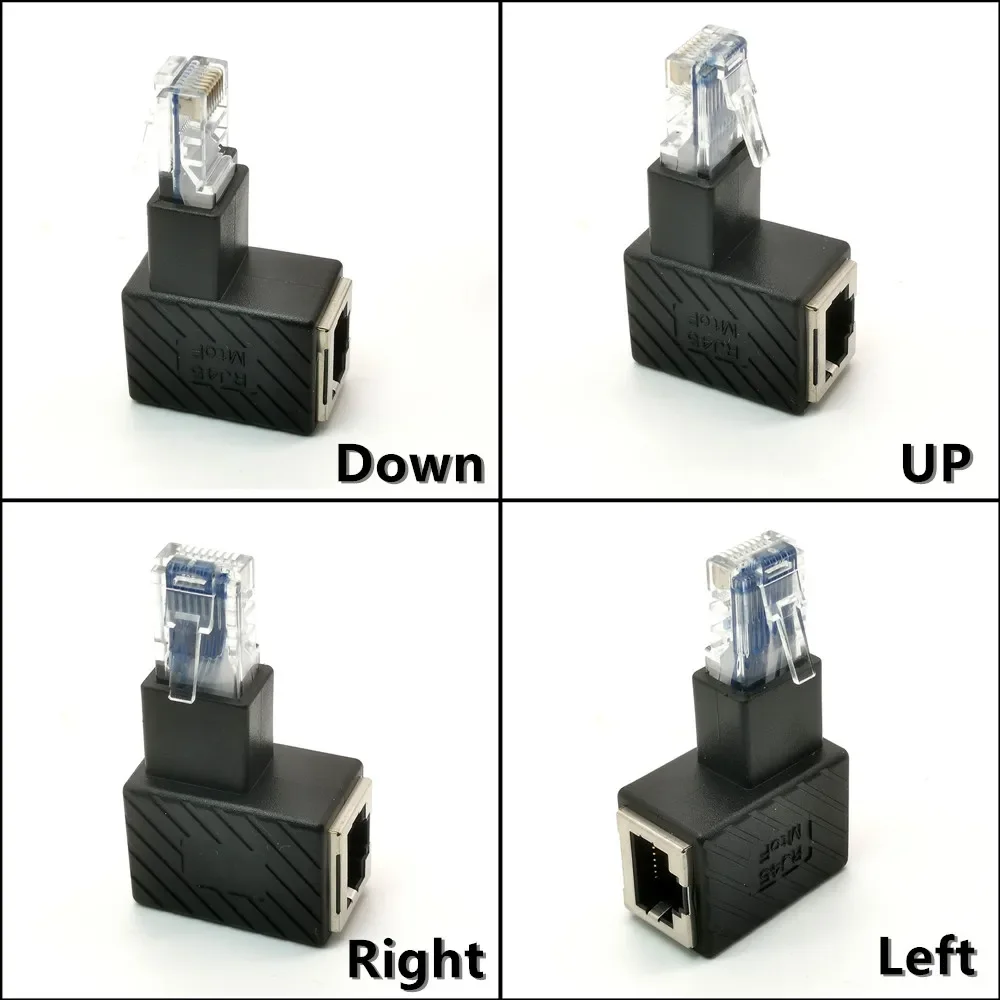 Up Down Left Right Angled 90 Degree 8P8C FTP STP UTP Cat 5e RJ45 Lan Ethernet Network extension Male to Female hot sale