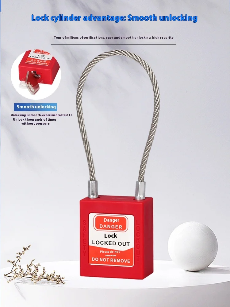 Lucchetto di sicurezza industriale Cavo di fabbrica personale elettrico in nylon isolato Lucchetto di sicurezza Blocco di isolamento energetico Trave d'acciaio