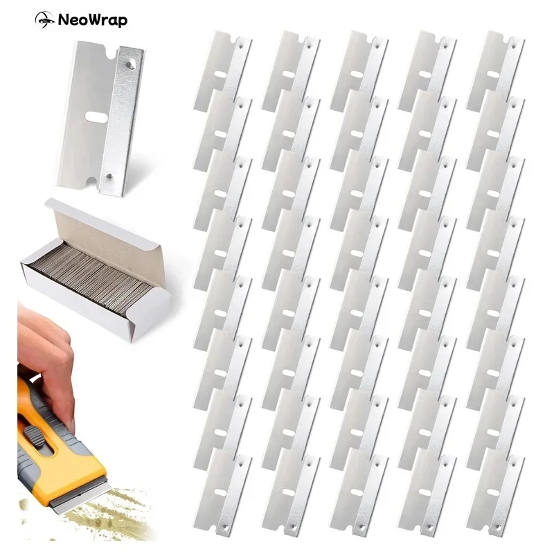 Car Paint Decals Scraper Razor Blades Glass Glue Sticker Remover Replacement Blades Carbon Steel Blade Car Tinting Tool ﻿