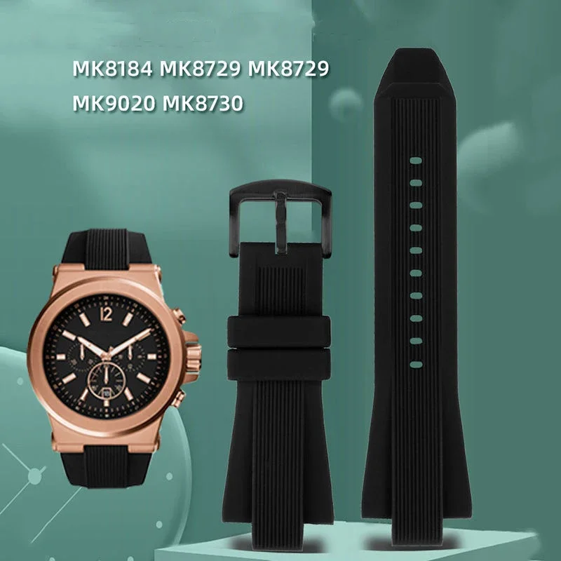 

High Quality Silicone Rubber Watch Band Strap For Fits Michael Kors Replacement MK9019 MK8295 MK8492 MK9020 Men's Watch 29*13mm