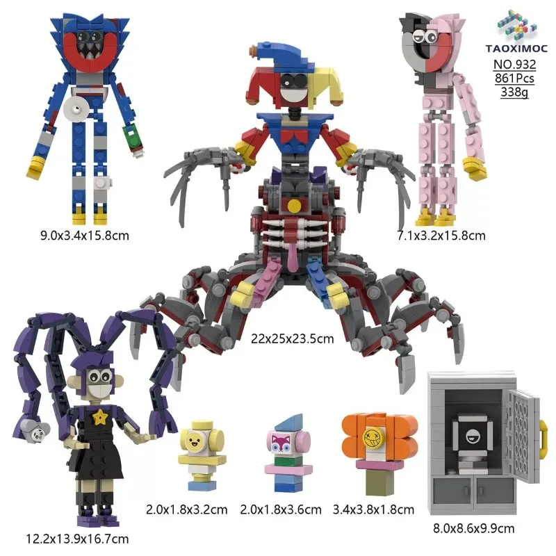 

2026 MOC Horror Game Figure Catnap Bricks Animal Monster Trendy Building Block Design, Minimalist Desktop Decoration