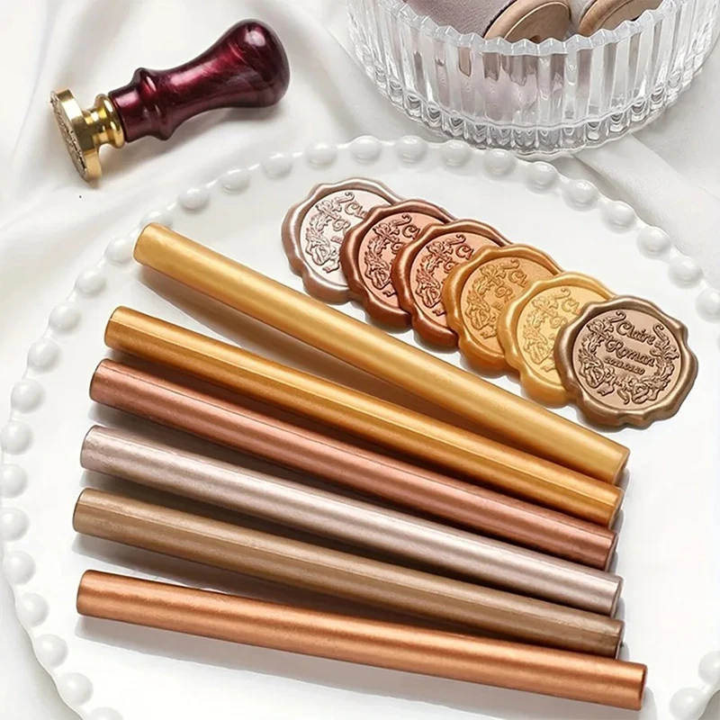 6Pcs Wax Seal Sticks 26Colors Antique Sealing Wax Sticks for Weding Party Gift Postage Letter Retro Fire Paint Wax Seal Stamp