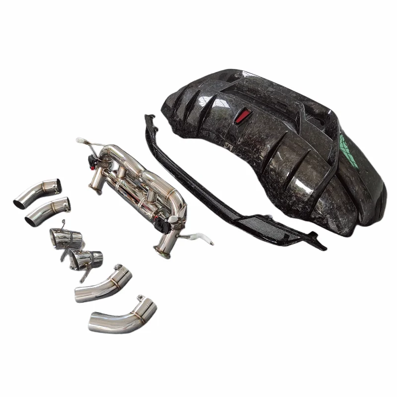 

Заводской прямой кованый узор из углеродного волокна, P-образный задний бампер, выхлопная труба для Lamborghini LP580 LP610, комплект кузова, основание заднего спойлера