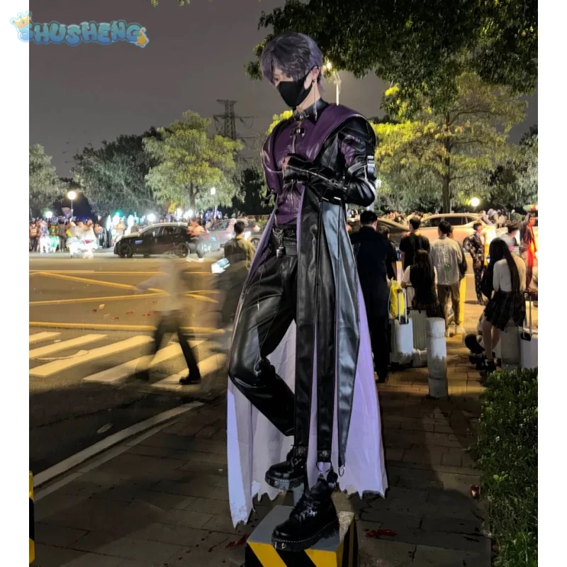 

Love and Deepspace Cosplay Rafayel Costume Men's and Women's Halloween Leather Coat Pants Gloves Pants Accessories Prop Set