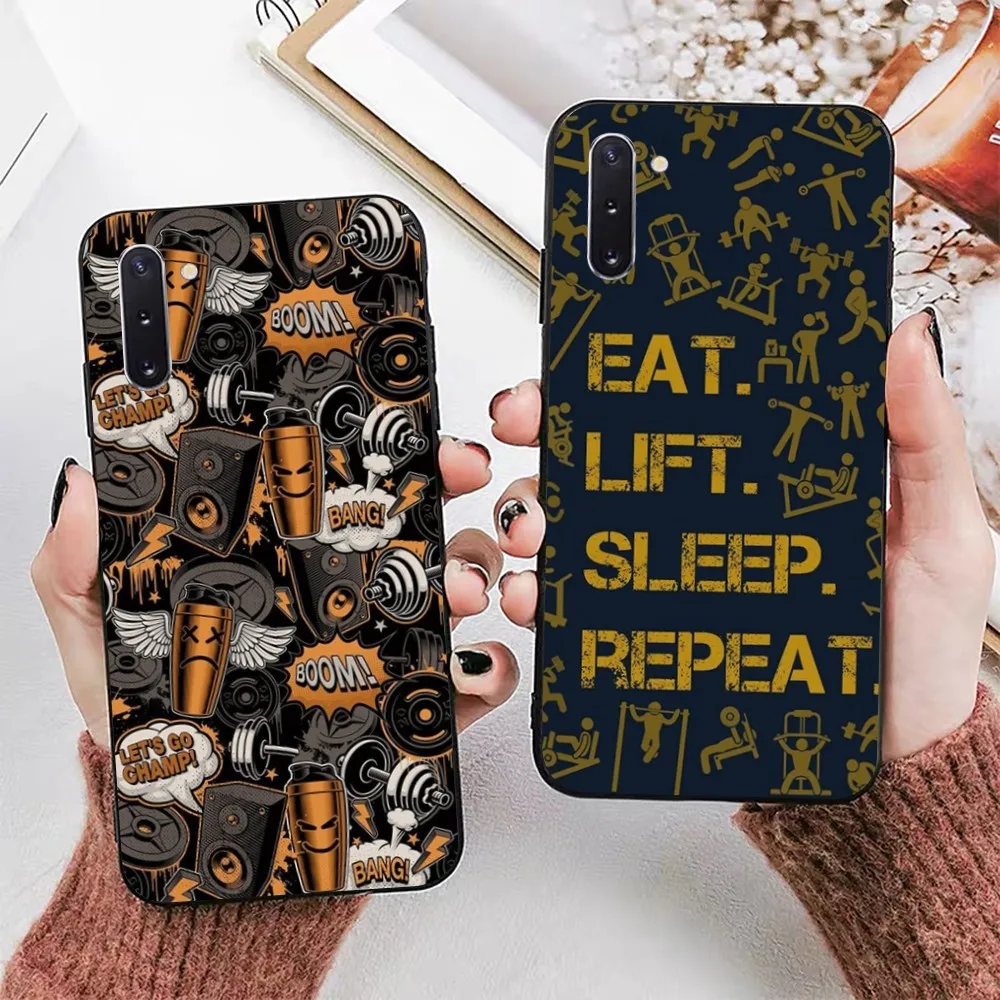 Gym Fitness Bodybuilding Phone Case For Samsung Note 8 9 10 20 pro plus lite M 10 11 20 30 21 31 51 A 21 22 42 02 03