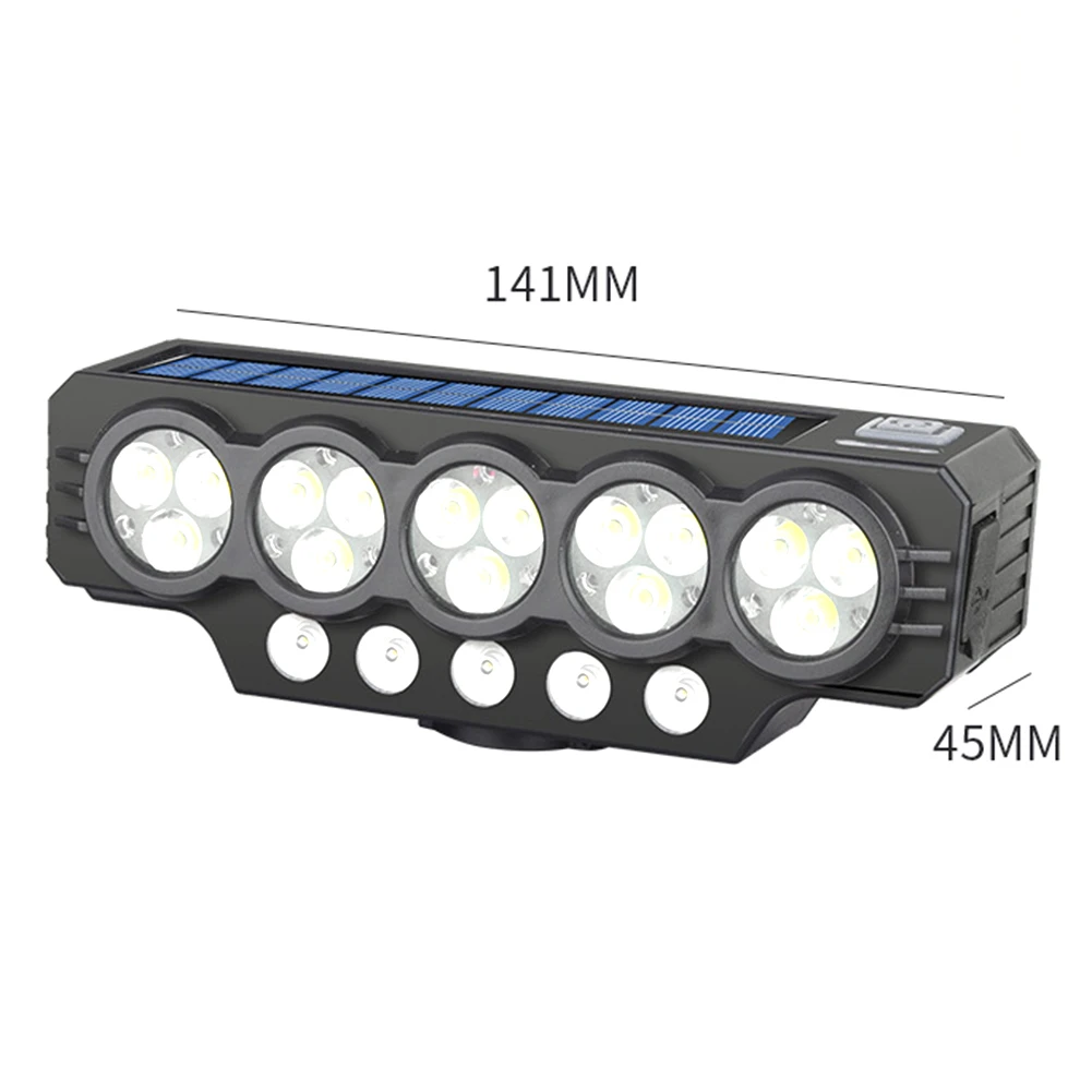 20LED الشمسية الدراجات سلامة الجبهة مصباح عرض الطاقة سطوع عالية الدراجة مصباح يدوي تسليط الضوء على الدراجة الجبهة الخفيفة لركوب الليل #6