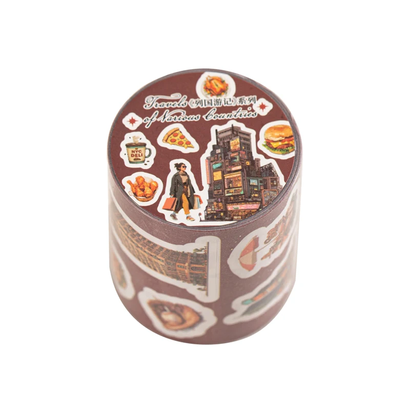 6 عبوات/مجموعة من السفر بين سلسلة الأمم، شريط ورقي فني مزخرف لطيف وجميل