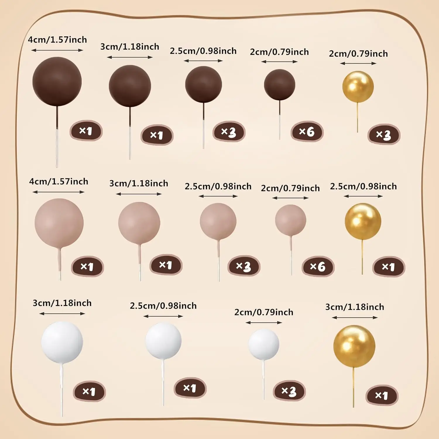 32 Stück Ball kuchen Picks bunte kugelförmige Kuchen deckel Perlen kugeln Cupcake Kuchen einsatz Topper für Geburtstags feier Hochzeits dekor – Detail 16