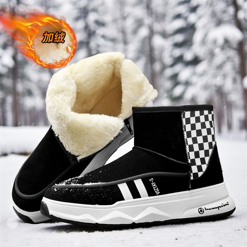 

PARZIVAL Winter NEW High Top Men Sneakers Platform Outdoor Casual Shoes Snow Boots Male Vulcanize Shoes Warm Cotton Sneakers