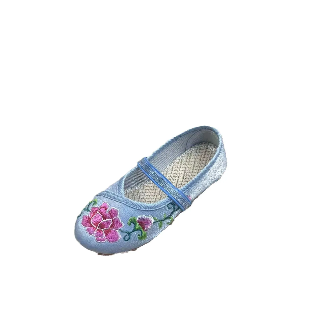 Kids Embroidered Shoes for Girls Chinese Style Cotton Cloth Shoes Children Comfortable soft-soled Flat Hanfu Shoes red pink blue