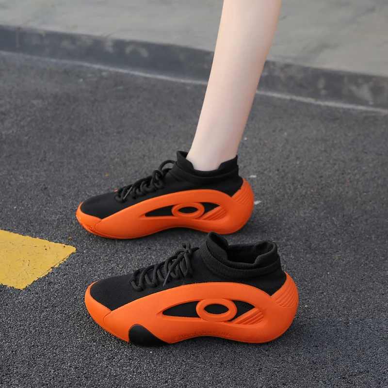 

2025 New youth shock absorption basketball shoes, students non-slip wear-resistant thick bottom sports shoes