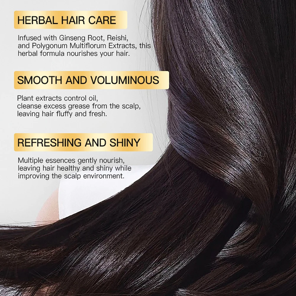 Ginger Ginseng Shampoo Deep Cleaning Improve Hair Dandruff Greasy Refreshing Lightweight Fluffy Oil Control Thick Smooth Shiny