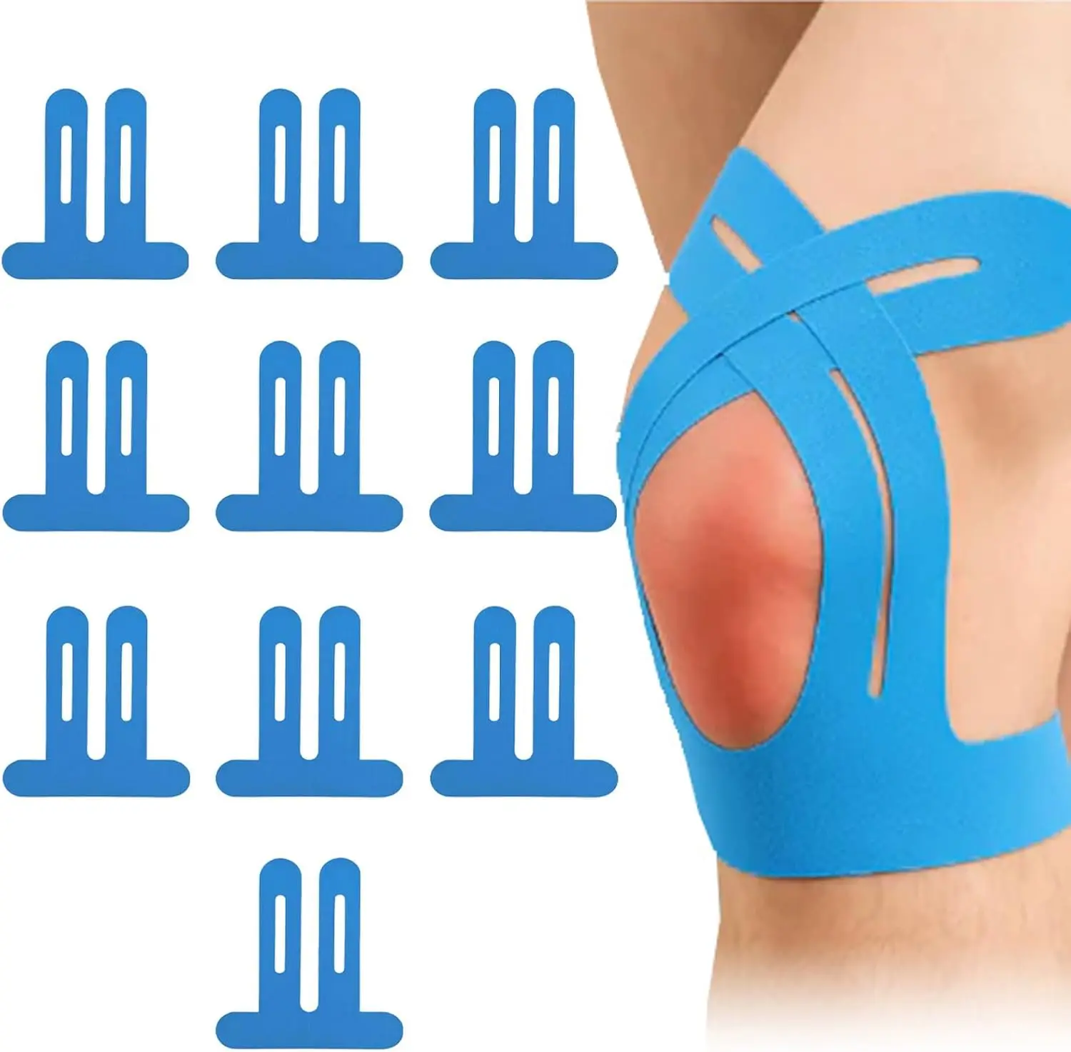 

Precut Kinesiology Tape for Knees, 10 Pcs Knee Support & Stability, 2025 New Knee Pain Relief Athletic Tape, Waterproof