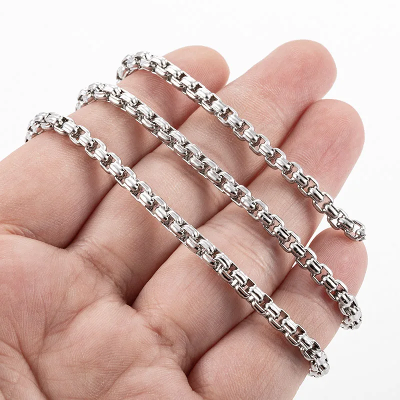 1Meter Stainless Steel Charm Fashion Box Chain For DIY Punk Jewelry Making Necklace Bracelet Accessories  materials Wholesale