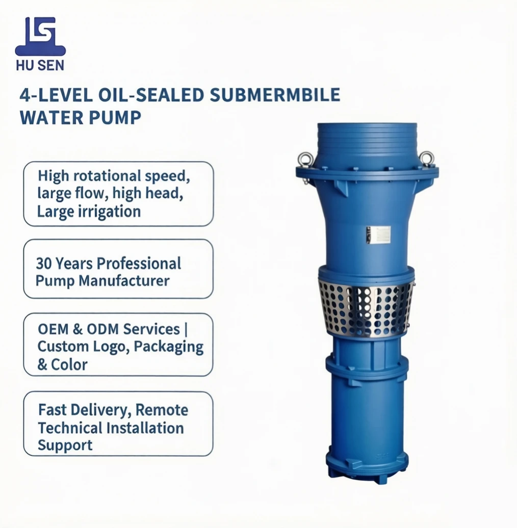 

QY 4-level Motor Single Stage High Pressure Large Flow Submersible Pump For Industrial Water Treatment