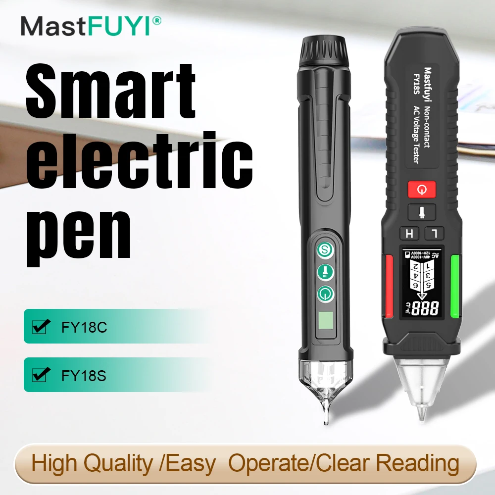 MASTFUYI FY18S/18C contactloze spanningsdetector slimme elektrische pen en intelligente detectie- en isolatiemeetfuncties