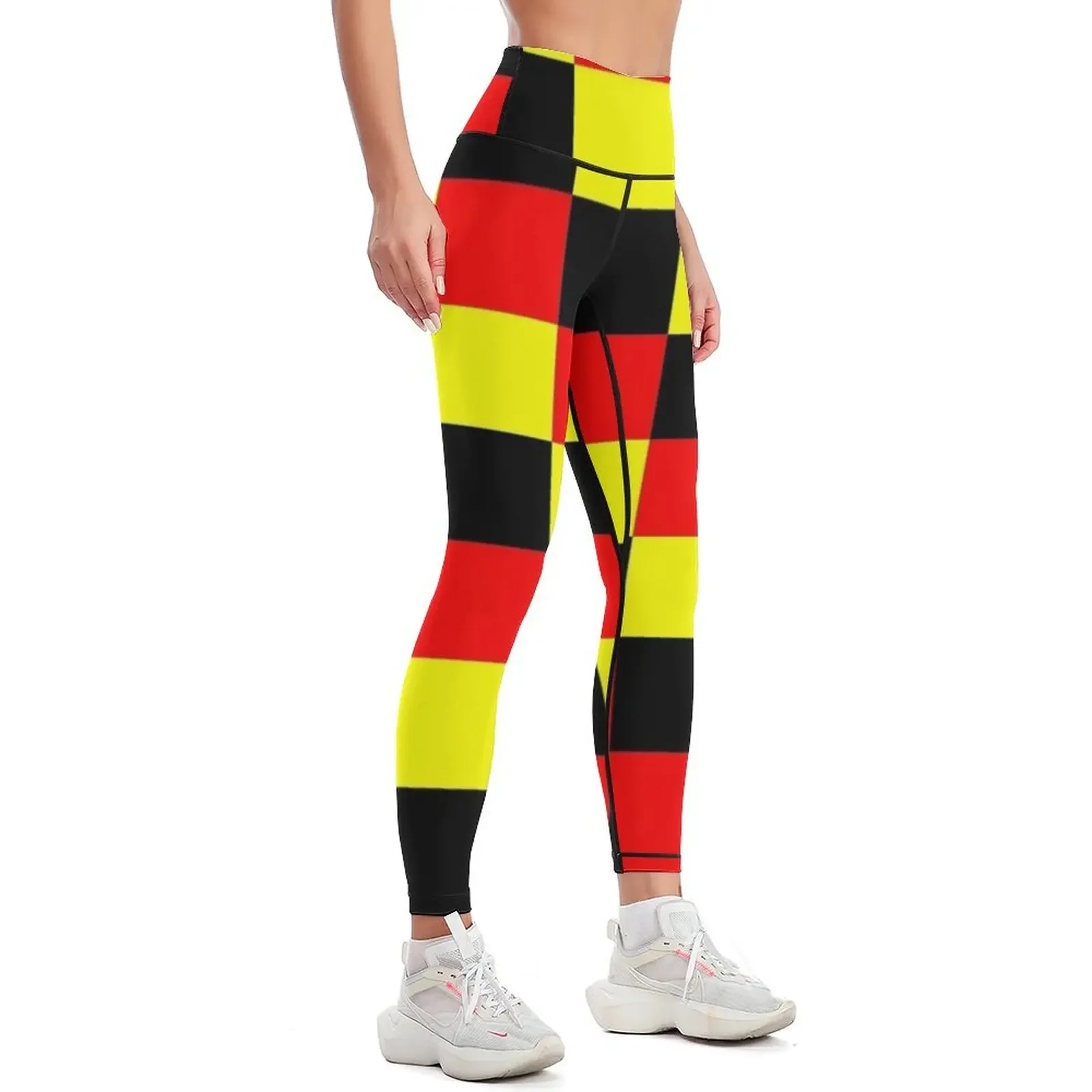 red,black and yellow checks Leggings gym wear Women's sports pants sports for for physical Womens Leggings