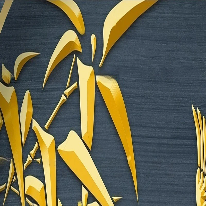 MU8746 nouveau paysage de ligne de relief de luxe léger de style chinois, forêt de bambou, mur de fond décoratif d'oiseaux volants de bambou