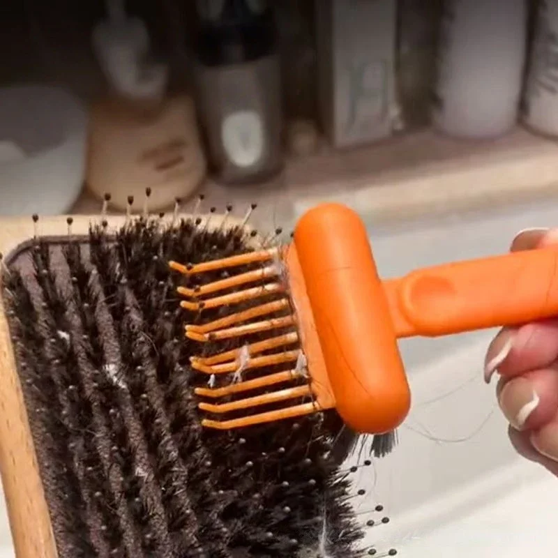 

2In1 Comb Cleaning Brush Hairbrush Cleaner Rake Comb Embedded Tool Mini Hair Dirt Remover For Removing Hair Dust Home Salon Use