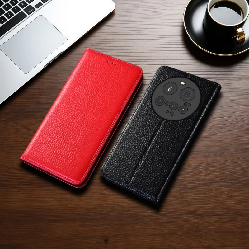 

Litchi Patterned Phone Case For Xiaomi Mi 15 15S 14 14T 13 13T Pro Ultra Lite NE Civi Flip Book Cover Wallet