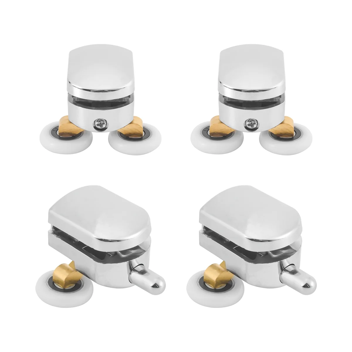 4Pcs 23mm Shower Door Rollers Sliding Shower Doors Wheels Replacement Roller Runner Wheel (2 Top & 2 Bottom )