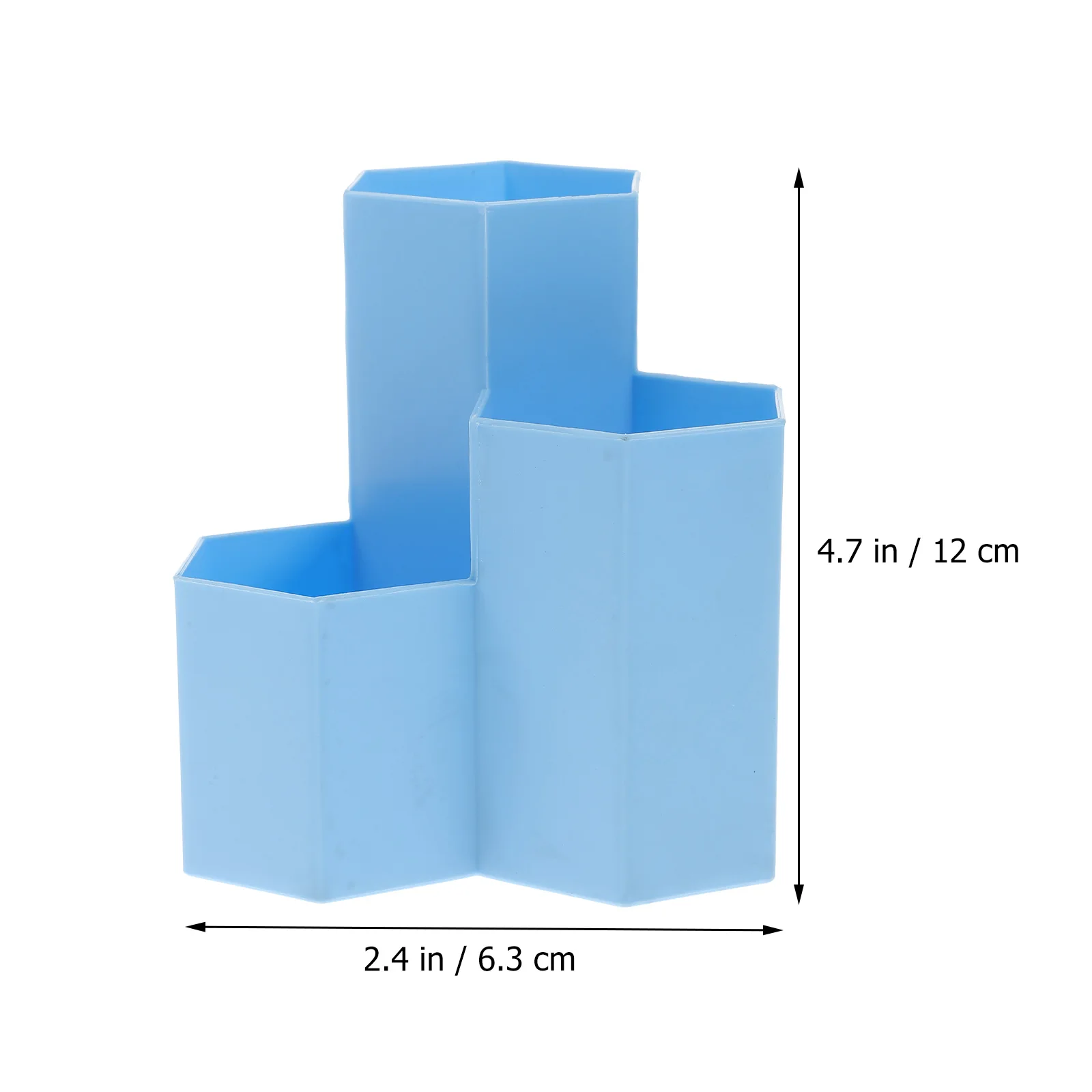 

Hexagonal Pen Holder 12 X 6.3Cm Blue Plastic Pencil Container Desktop Organizer Storage Box Pen Pot Pencil Organizer