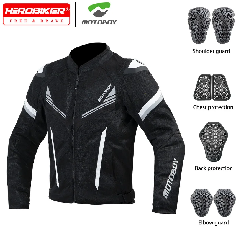 

Summer Motorcycle Jacket Mesh Breathable Biker Light Jacket Motorcyclist Jacket With Protection Anti-drop Men's Riding Clothes