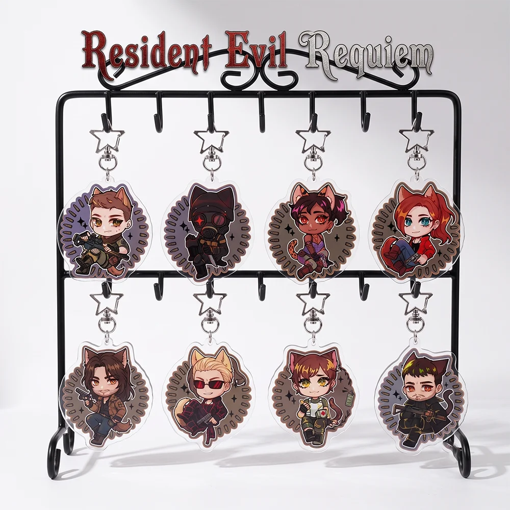 Game Resident Evil Requiem Leon Kennedy Albert Wesker 6cm Cute Anime Acrylic Stand Keychain Bag Charm Bag Body Kit Fan Gifts