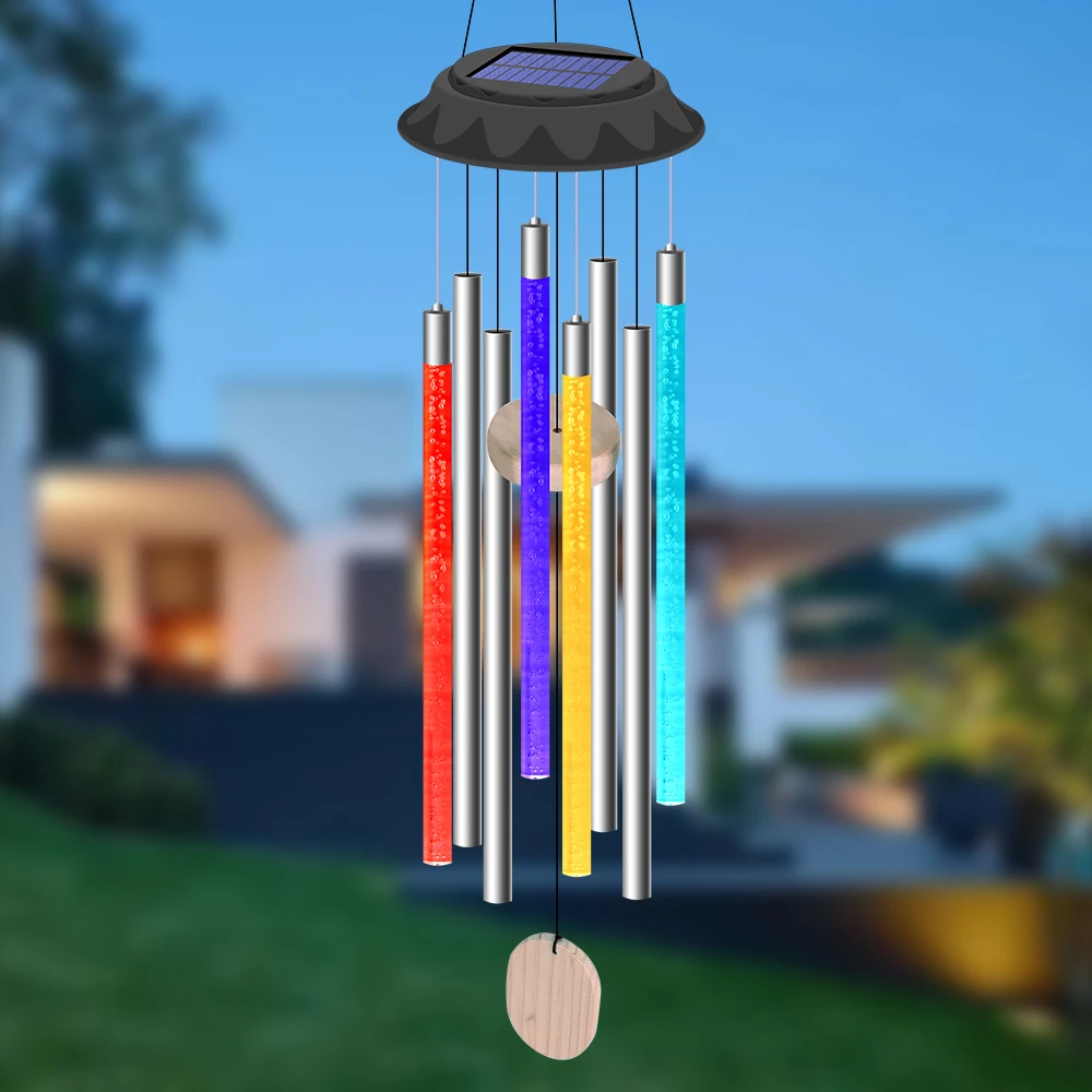 

Solar Led Wind Chime Light Various Colors Light Outdoor Waterproof Hanging Tube Pendant Lamp Garden Patio Yard Decoration Lamp