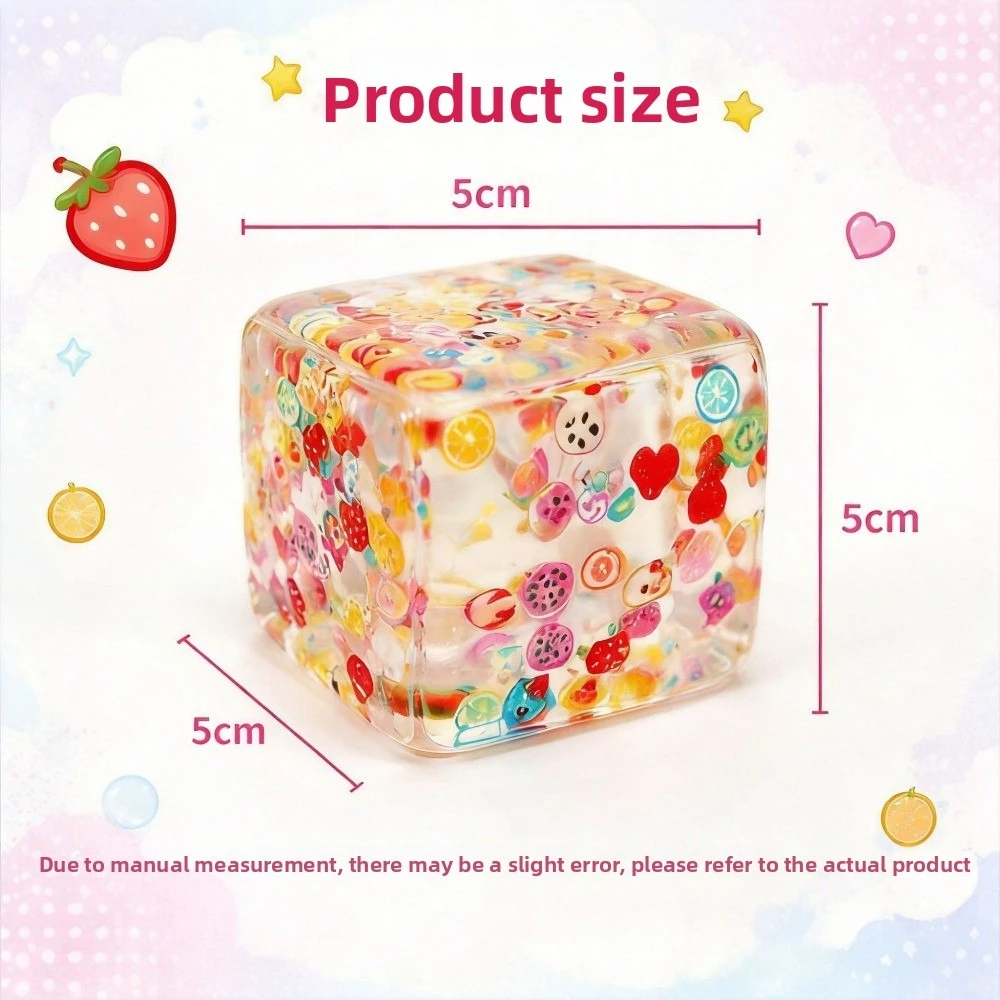 Taba Squishy Stress Balls Cube - Fruit  Sensory Fidget Toy Slow Rise Squishy Toys for For ADHD Autism Office Desk Squeeze Gift
