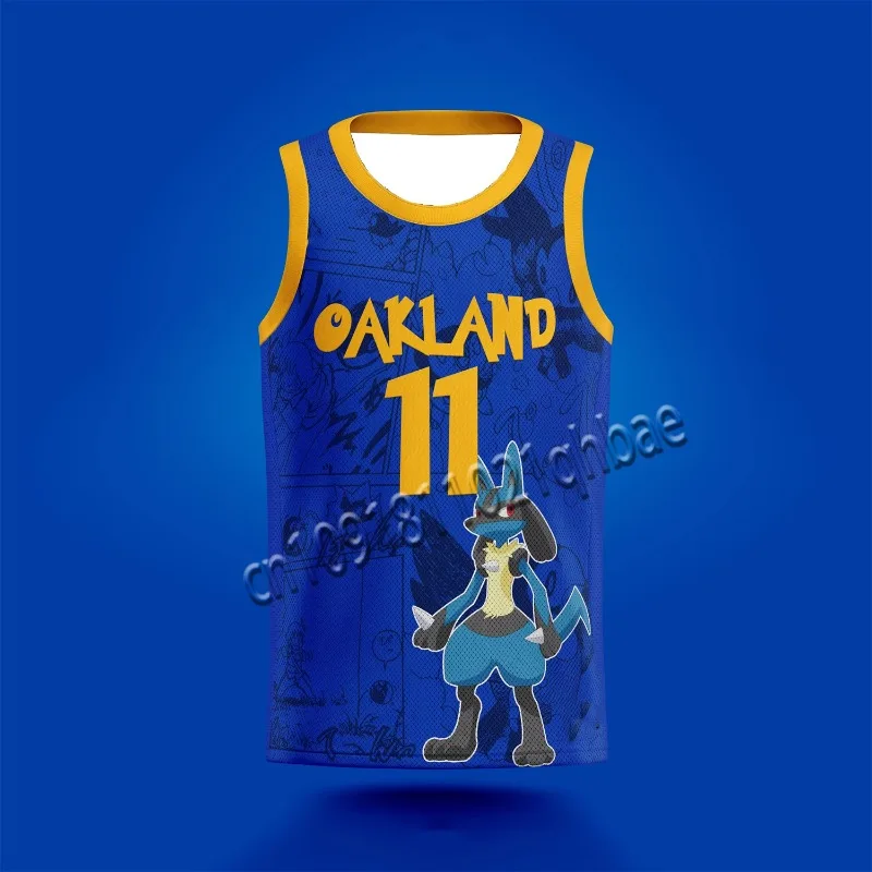 2025 جديد بيكاتشو الكرتون سترة الكبار الأطفال الشارع الرجال والنساء بوكيمون كرة السلة جيرسي سترة رياضية في الهواء الطلق #2