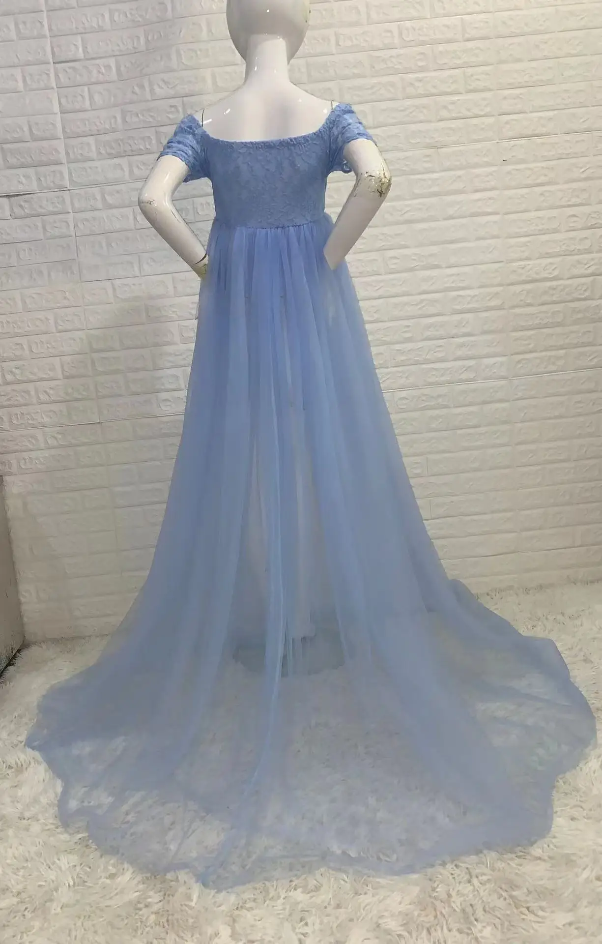 Maternity Tulle Maxi Dresses For Photoshooting Premama Baby Show See Through Dress Pregnant Women Elgant Photography Party Dress