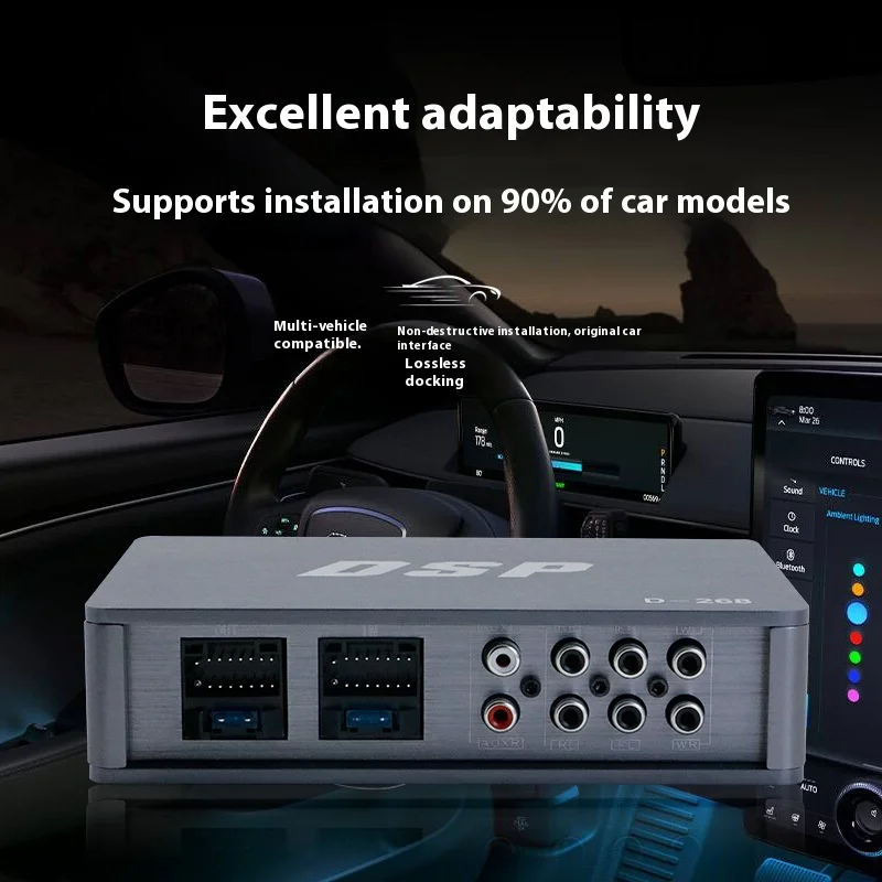 AMPLIFICADOR DE POTENCIA D-268 para coche, procesador de audio digital DSP con Bluetooth, dedicado a la modificación no destructiva específica del coche