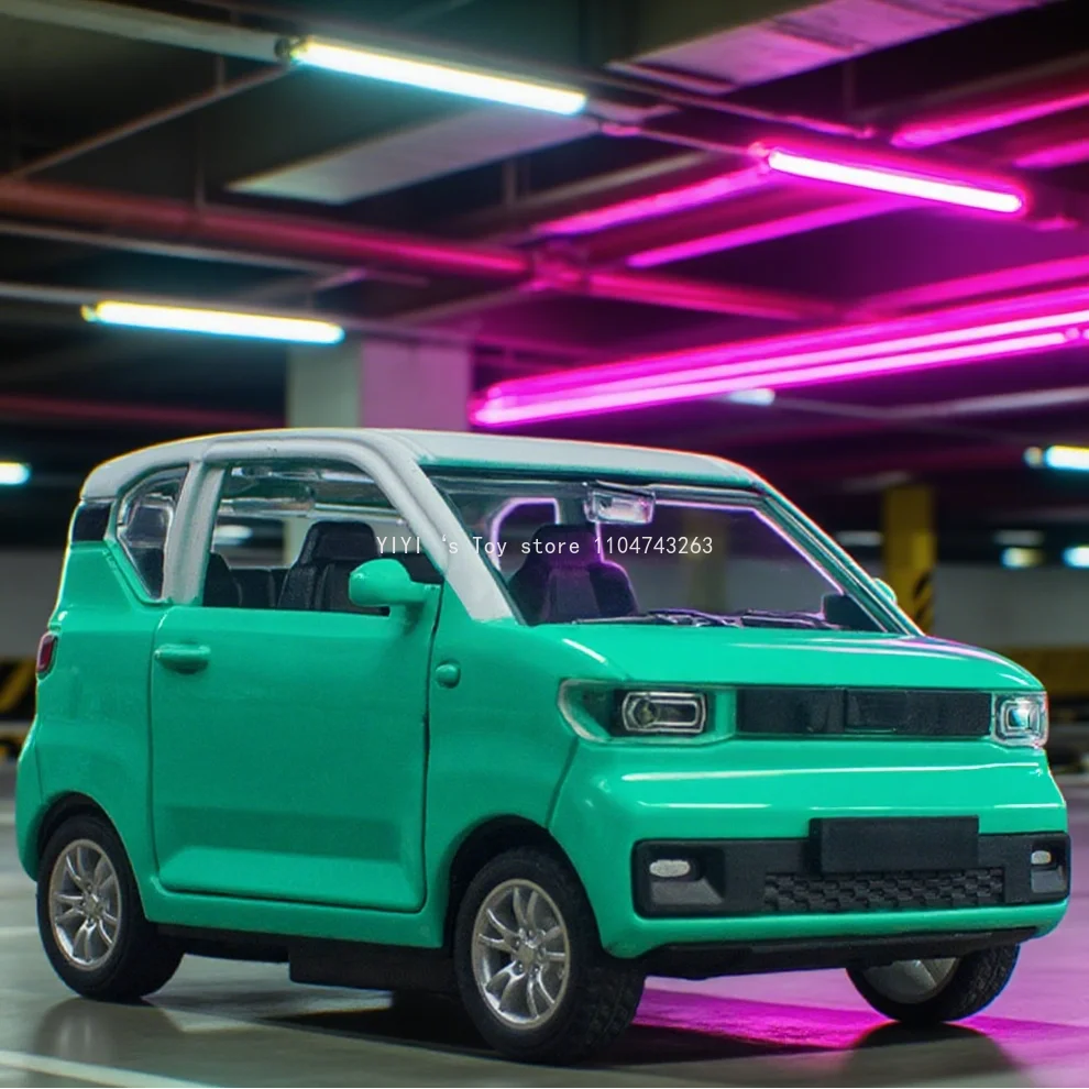 

1: 32 MINI EV Second Generation New Alloy Car Model Sound and Light Door Opening Model Toy Cake Decoration J25