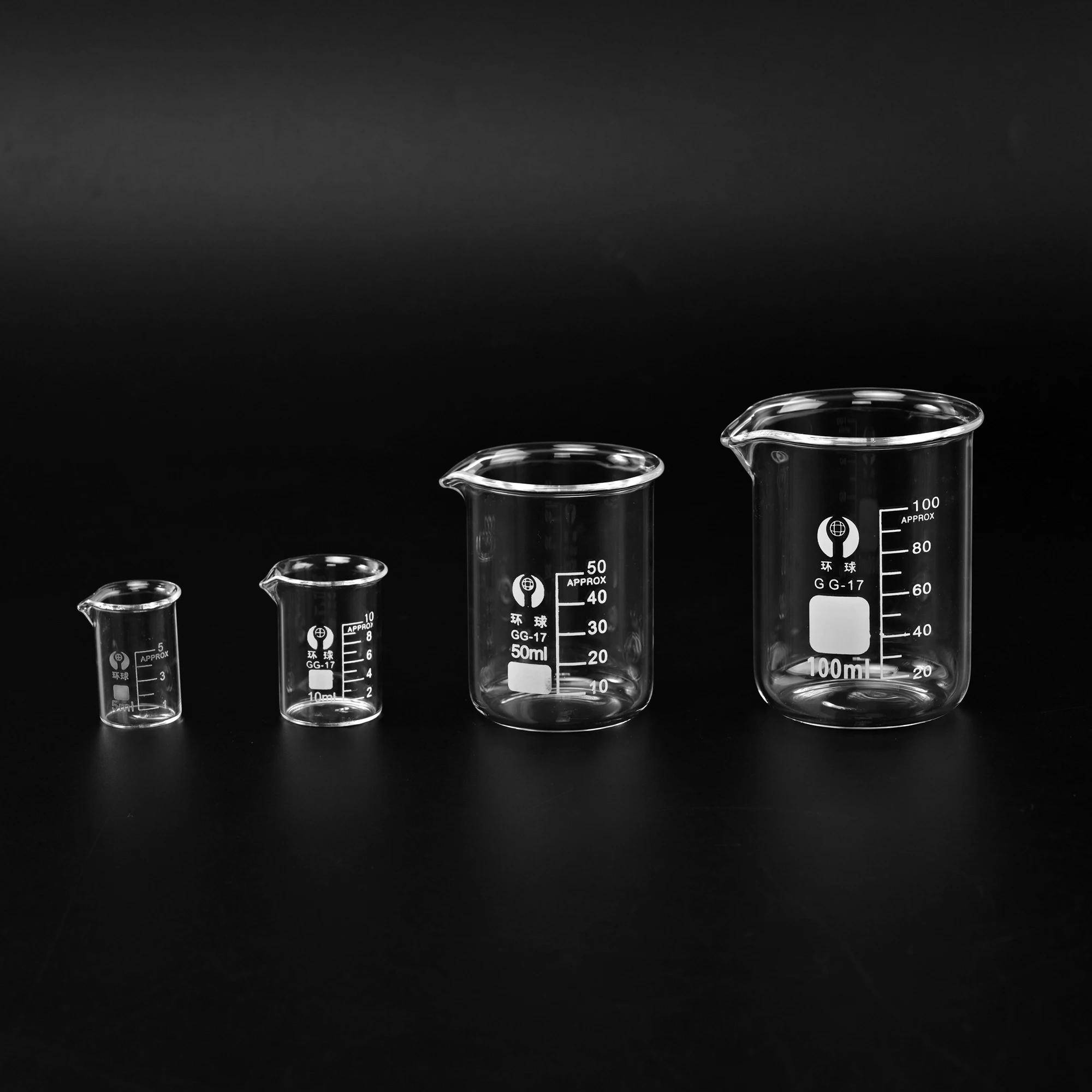 Copo De Vidro De Borossilicato De Forma Baixa, Laboratório De Química, Parede Pesada, GG-17, 5ml 10ml 50ml 100ml