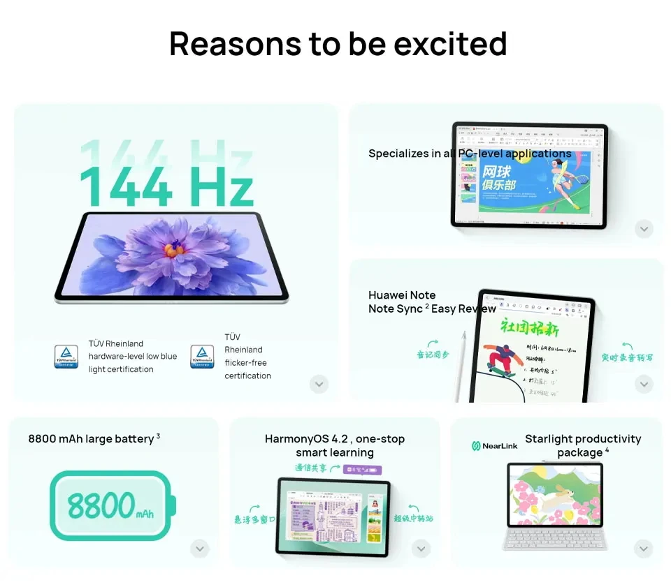 HUAWEI matpad 11.5S WIFI pintar 144Hz layar penuh penyegaran tinggi, Huawei catatan, baterai 8800mAh level PC profesional WPS