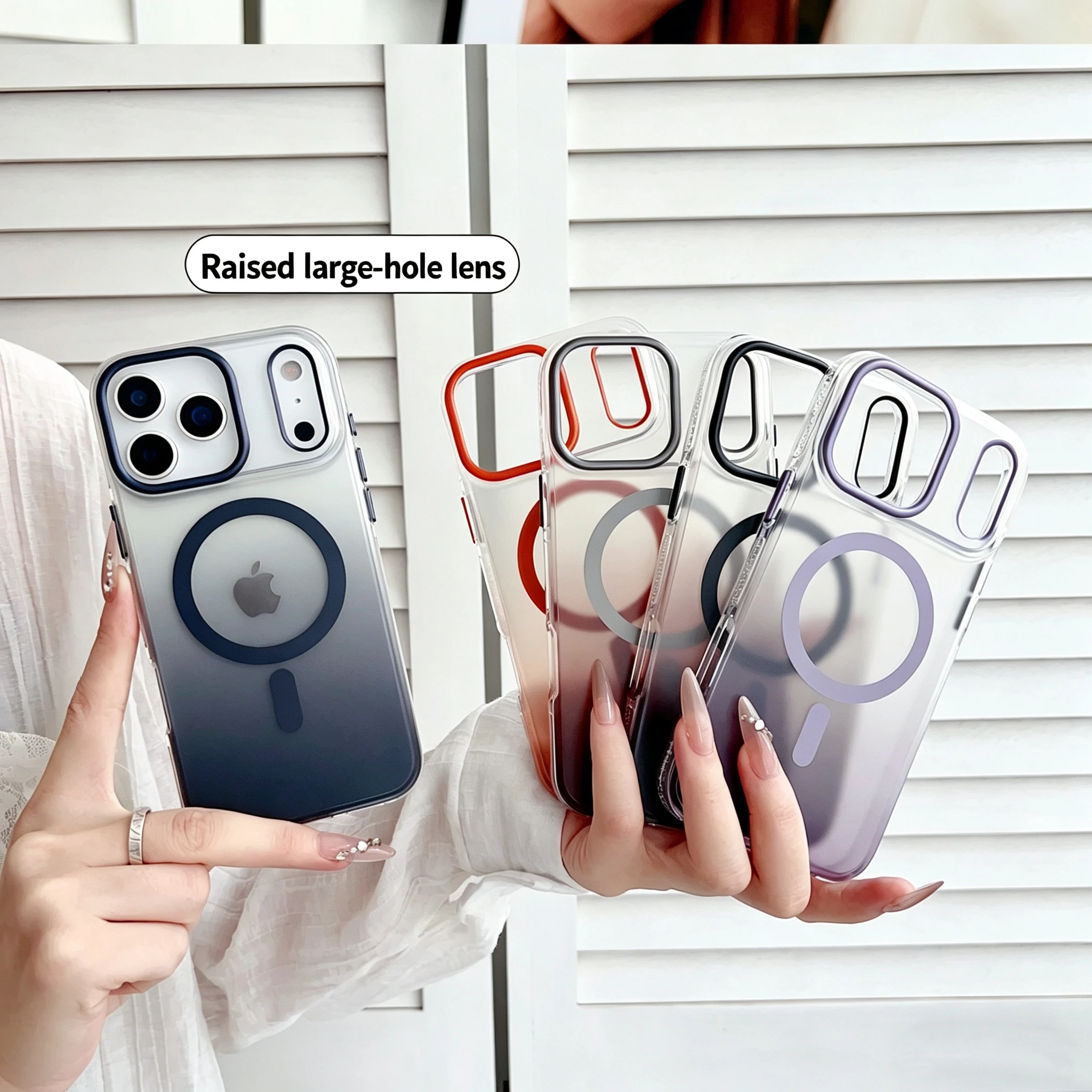 

Premium Matte Clear For Magsafe Wireless Charge Case For iPhone 15 14 16 Pro Max 17Air Luxury Gradient Shockproof Magnetic Cover