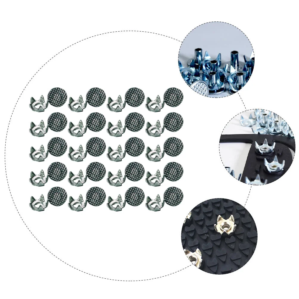20Pcs Steel Teeth Anti Slip Shoe Spikes Portable Climbing Accessories Non Skid Cleats Ice Grippers For Hunting Walking Hiking