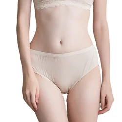 Silk Underwear Women's Mid Waist Panties Comfortable Breathable Briefs 18088