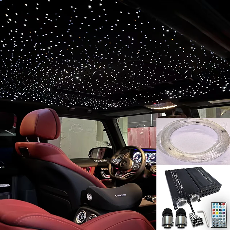 16W Flash Car  Emitting Diode Fiber Optic Light with Aluminum Body APP Remote Control Dual Control Car Star Top Optical Light