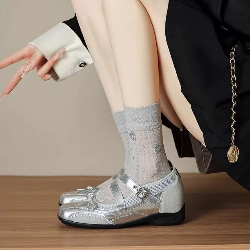 

Sheepskin Version~inner Height Increase 5cm Mary Jane Women's Shoes 2026 New Soft-soled Small Fragrant Shoes Small Leather Shoes