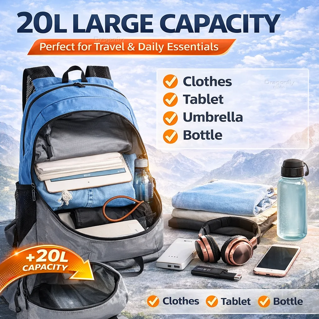 Sac à dos pliable pour moto, 2 - Foldable Backpack Small avis et prix