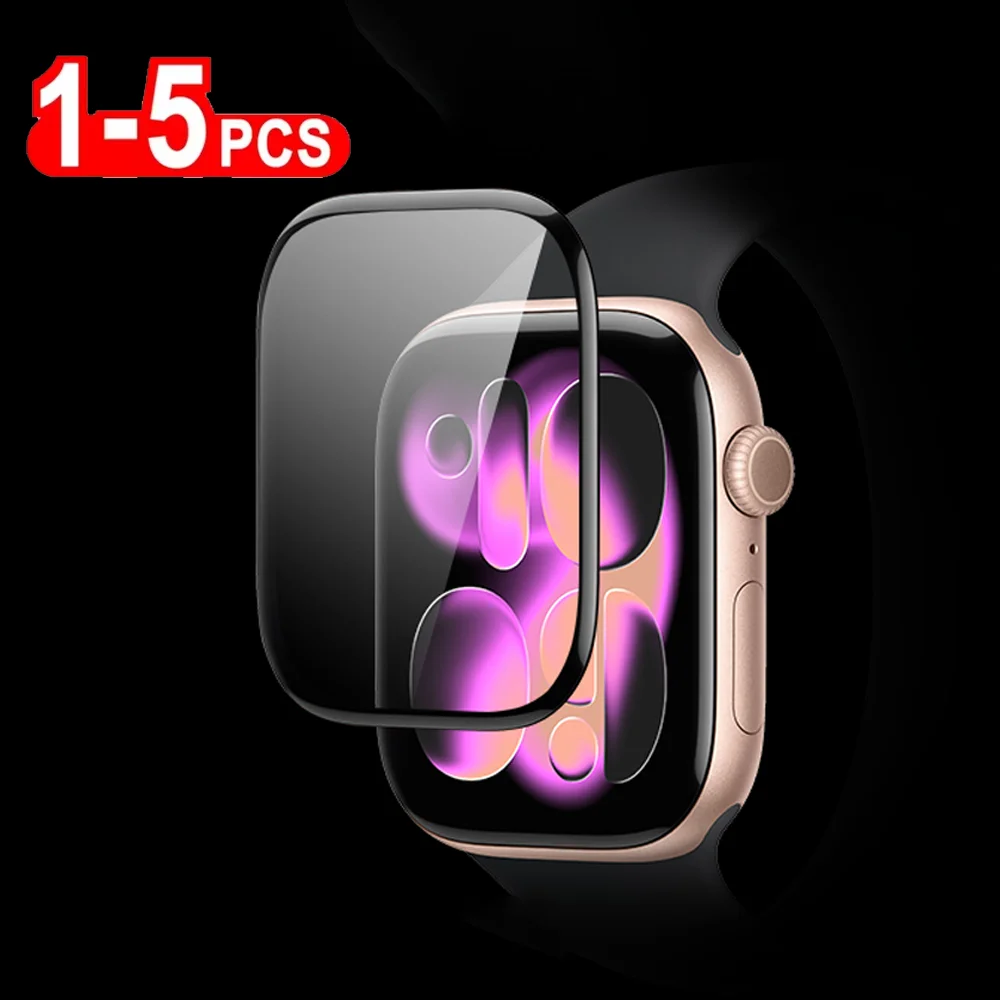 Schutzfolie für Apple Watch 44–45 mm, 40 mm, 41 mm, 46–42–38 mm, gebogene Displayschutzfolien, iWatch-Serie 11 10 8 7 SE 9 Ultra 2-3 49 mm