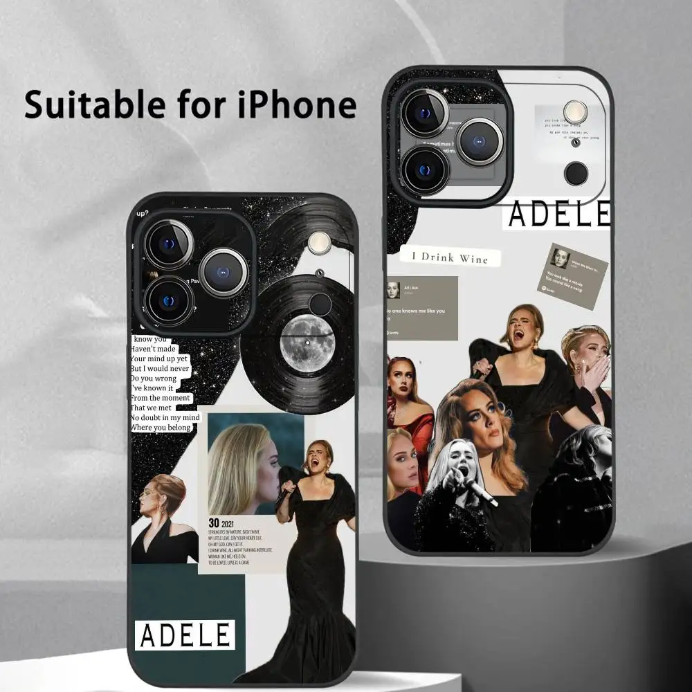 

A-Adele Adkins Trendy Phone Case For IPhone 17 16 15 14 13 12 11 Pro Max Plus Mini Black Frosted Soft Shell Funda